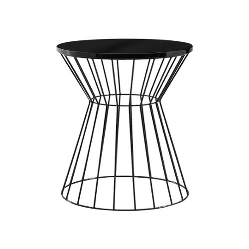 Elle Decor - Lulu Round Modern Contemporary MDF Side Table - French Black