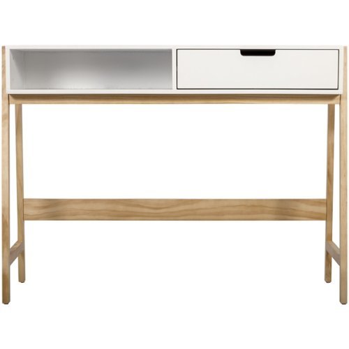 Elle Decor - Jasper Modern Manufactured Wood 1-Drawer Writing Desk - French White