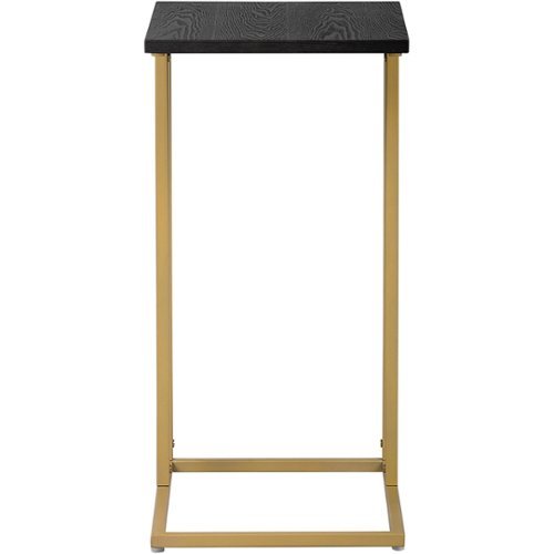 Serta - Harton C-Shaped Contemporary Mid-Century MDF/Wood Veneer Side Table - Modern Black