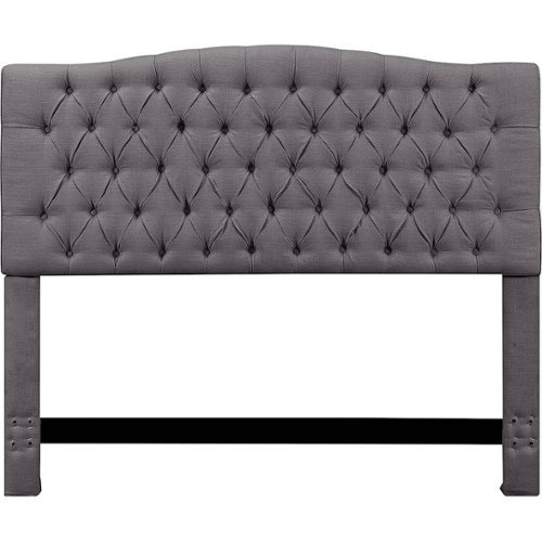 Elle Decor - Celeste Contemporary Tufted Fabric 62" Queen Upholstered Headboard - Gray