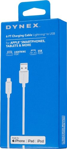 Dynex™ 6' Lightning to USB Charge-and-Sync Cable - White GLOBAL SHIPPING