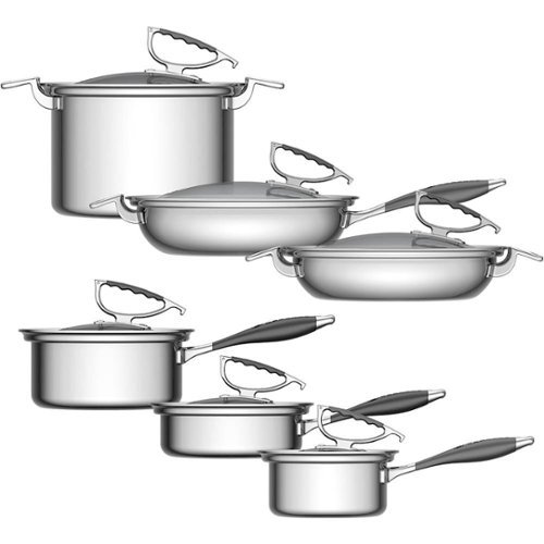 CookCraft - Candace 12-Piece Cookware Set - Stainless Steel