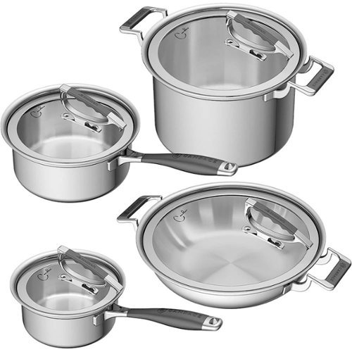 CookCraft - Candace 8-Piece Cookware Set - Stainless Steel