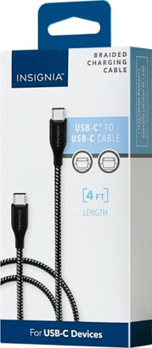 Insignia™ 4' USB-C to USB-C Charge-and-Sync Cable - Charcoal SHOP ONLINE