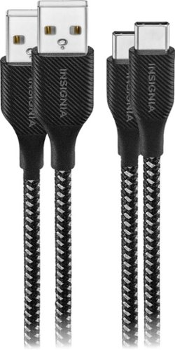 Insignia™ 4' USB-A to USB-C Charge-and-Sync Cable (2 Pack) - Charcoal GLOBAL SHIPPING