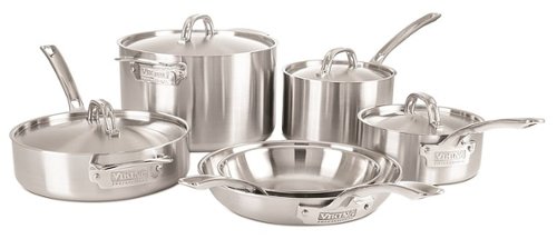 Viking Professional 5 Ply, 10 Piece Cookware Set- Satin - Stainless Steel
