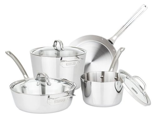 Viking - Contemporary 3 Ply 7-Piece Cookware Set- Mirror - Stainless Steel