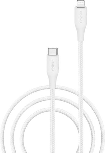 Insignia™ - 6' Lightning to USB-C Charge-and-Sync Cable - Moon Gray