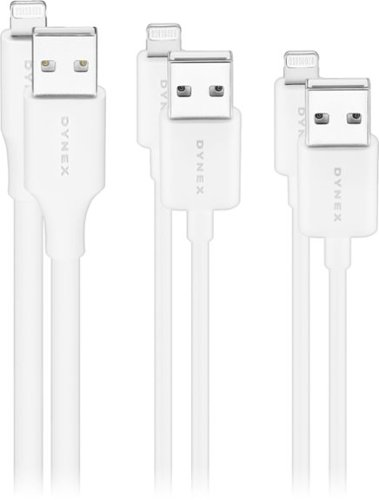 Dynex™ 3'/ 6'/ 10' Lightning to USB Charge-and-Sync Cable (5 Pack) - White WORLDWIDE DELIVERY