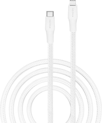 Insignia™ - 10' Lightning to USB-C Charge-and-Sync Cable - Moon Gray