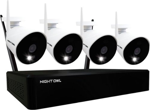 Image of Night Owl - 10 Channel Wi-Fi NVR with 4 Wi-Fi IP 1080p HD 2-Way Audio Cameras and 1TB Hard Drive - White/Black