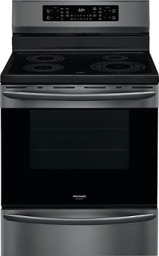 Frigidaire - Gallery 5.4 Cu. Ft. Freestanding Electric Induction Air Fry Range with Self and Steam Clean - Black stainless steel