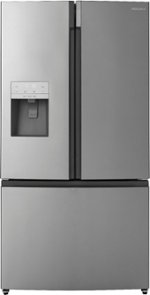 Insignia™ - 20.1 Cu. Ft. French Door Counter-Depth Refrigerator with Water Dispenser - Stainless steel - Front_Standard