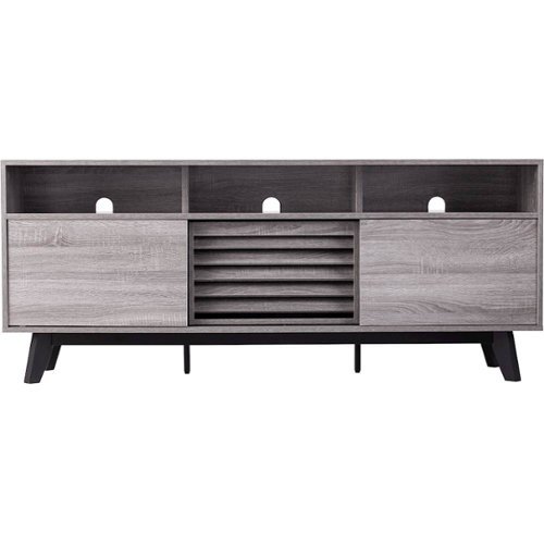 SEI - Contemporary Media Stand for Most TVs Up to 66" - Gray/Black