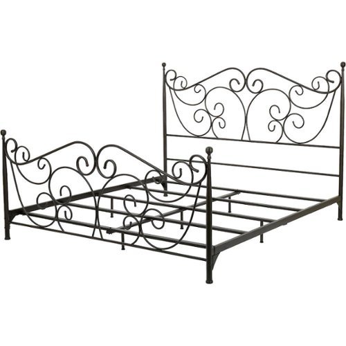Noble House - Plover 85.3" King Metal Bed Frame - Dark Bronze-Front_Standard 