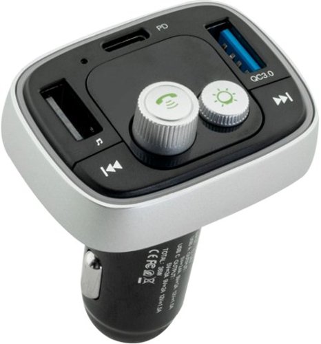 iSimple Bluetooth 5.0 FM Transmitter for Music Streaming, Charging, and Hands-Free Calling - Black GLOBAL SHIPPING