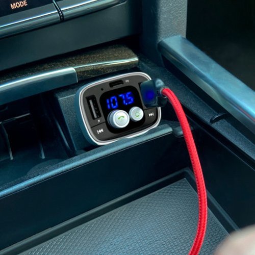 iSimple Bluetooth 5.0 FM Transmitter for Music Streaming, Charging, and Hands-Free Calling - Black SHOP ONLINE