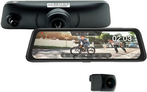 EchoMaster - 9.3” Full Screen Rear-View Mirror Replacement Monitor with DVR and Back-Up Camera Kit - Black