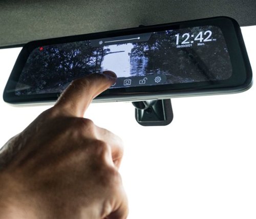 EchoMaster 9.3” Full Screen Rear-View Mirror Replacement Monitor with DVR and Back-Up Camera Kit - Black SHOP ONLINE