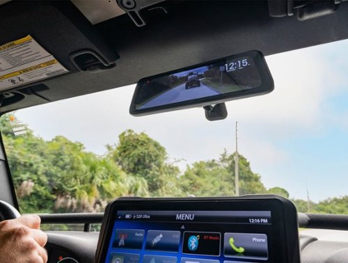EchoMaster 9.3” Full Screen Rear-View Mirror Replacement Monitor with DVR and Back-Up Camera Kit - Black BUY ONLINE