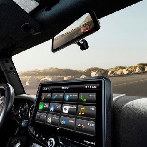 EchoMaster 9.3” Full Screen Rear-View Mirror Replacement Monitor with DVR and Back-Up Camera Kit - Black BUY IN SINGAPORE