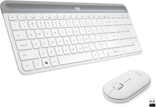 Logitech - MK470 Full-size Wireless Scissor Keyboard and Mouse Bundle for Windows with Quiet clicks - Off-White