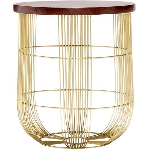Finch - Maxwell Round Modern Contemporary Solid Mango Wood Side Table - Dark Brown