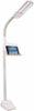OttLite - Dual Shade LED Floor Lamp with USB Charging Station - White-Angle_Standard