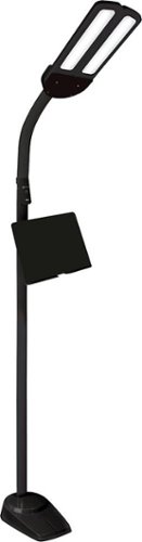 OttLite - Dual Shade LED Floor Lamp with USB Charging Station - Black