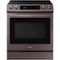 Samsung - 6.3 cu. ft. Front Control Slide-in Electric Convection Range with Smart Dial, Air Fry & Wi-Fi, Fingerprint Resistant - Tuscan Stainless Steel-Front_Standard