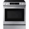 Samsung - 6.3 cu. ft. Front Control Slide-in Electric Convection Range with Smart Dial, Air Fry & Wi-Fi, Fingerprint Resistant - Stainless Steel-Front_Standard