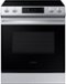 Samsung - 6.3 cu. ft. Front Control Slide-in Electric Range with Convection & Wi-Fi, Fingerprint Resistant - Stainless Steel-Front_Standard