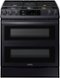Samsung - 6.0 cu. ft. Flex Duo Front Control Slide-in Gas Convection Range with Smart Dial & Air Fry - Black Stainless Steel-Front_Standard
