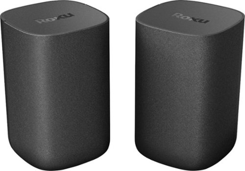 Wireless Surround Speakers (Pair) for Roku TV, Roku Smart Soundbar, Roku Streambar or Streambar Pro - Black