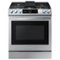 Samsung - 6.0 Cu. Ft. Front Control Slide-in Gas Range with Smart Dial, Air Fry & Wi-Fi, Fingerprint Resistant - Stainless Steel-Front_Standard