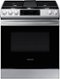 Samsung - 6.0 cu. ft. Front Control Slide-In Gas Range with Convection & Wi-Fi, Fingerprint Resistant - Stainless Steel-Front_Standard