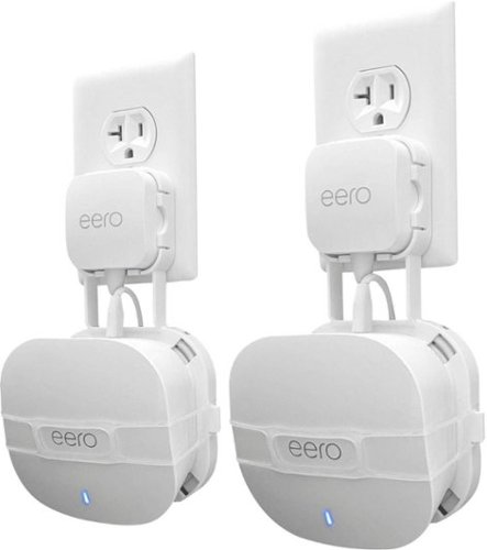 Image of Mount Genie - The Easy Outlet Mount for NEW Amazon eero 6 and Amazon eero Mesh Wi-Fi (2nd Gen 2019) (2-Pack) - White