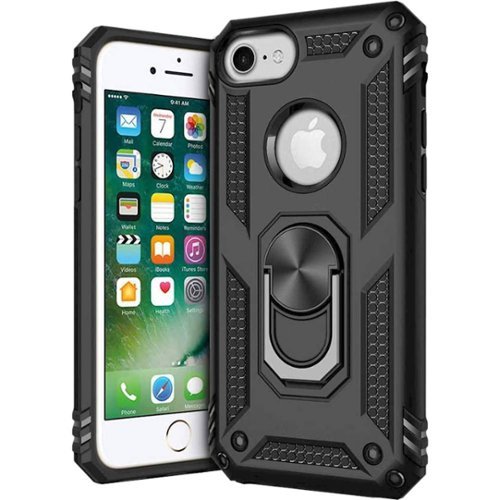 SaharaCase Military Kickstand Series Case for Apple iPhone SE (2nd Generation and 3rd Generation) - Black GLOBAL SHIPPING