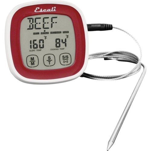 Escali - Touch-Screen Thermometer and Timer - Red