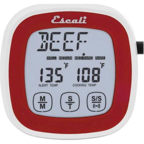 Escali Touch-Screen Thermometer and Timer - Red GLOBAL SHIPPING