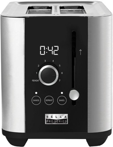  Bella Pro Series - 2-Slice Digital Touchscreen Toaster - Stainless Steel