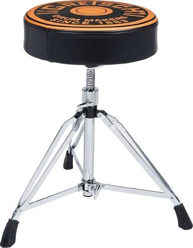 Image of Gretsch Drums - Drum Throne with Round Badge Logo - Black With Orange Writing