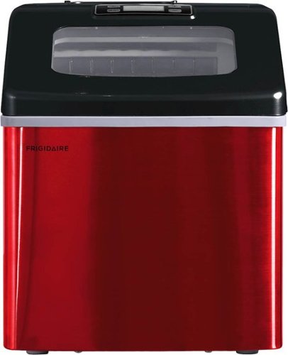 Frigidaire - 11.3" 40-Lb. Freestanding Icemaker - Red stainless steel