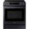 Samsung - 6.3 cu. ft. Front Control Slide-in Electric Convection Range with Smart Dial, Air Fry & Wi-Fi, Fingerprint Resistant - Black Stainless Steel-Front_Standard