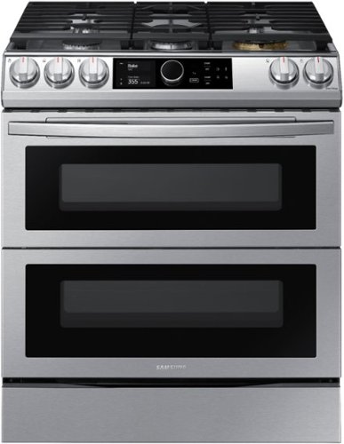 Samsung - 6.0 cu. ft. Flex Duo™ Front Control Slide-in Gas Convection Range with Smart Dial, Air Fry & Wi-Fi Fingerprint Resistant - Stainless steel