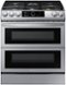 Samsung - 6.0 cu. ft. Flex Duo Front Control Slide-in Gas Convection Range with Smart Dial, Air Fry & Wi-Fi Fingerprint Resistant - Stainless Steel-Front_Standard