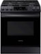 Samsung - 6.0 cu. ft. Front Control Slide-in Gas Range with Wi-FI - Black Stainless Steel-Front_Standard