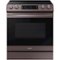Samsung - 6.3 cu. ft. Front Control Slide-In Electric Convection Range with Air Fry & Wi-Fi, Fingerprint Resistant - Tuscan Stainless Steel-Front_Standard