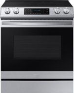 Samsung - 6.3 cu. ft. Front Control Slide-In Electric Convection Range with Air Fry & Wi-Fi, Fingerprint Resistant - Stainless steel - Front_Standard