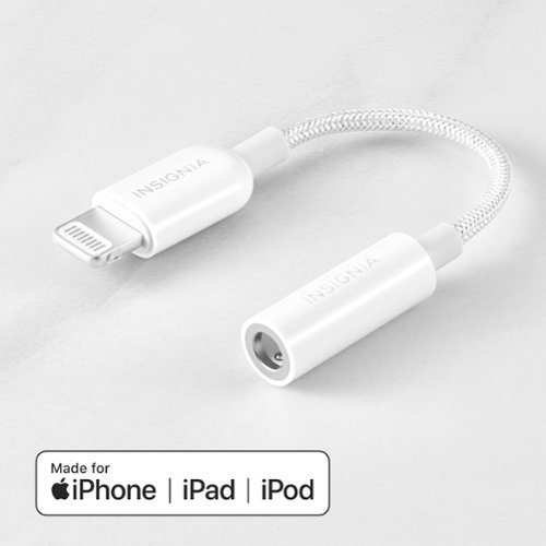 Insignia™ Lightning to 3.5 mm Headphone Adapter - White GLOBAL SHIPPING